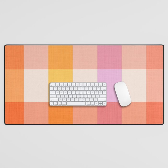 Retro Summer Pastel Gingham Desk Mat Gallery Image 1