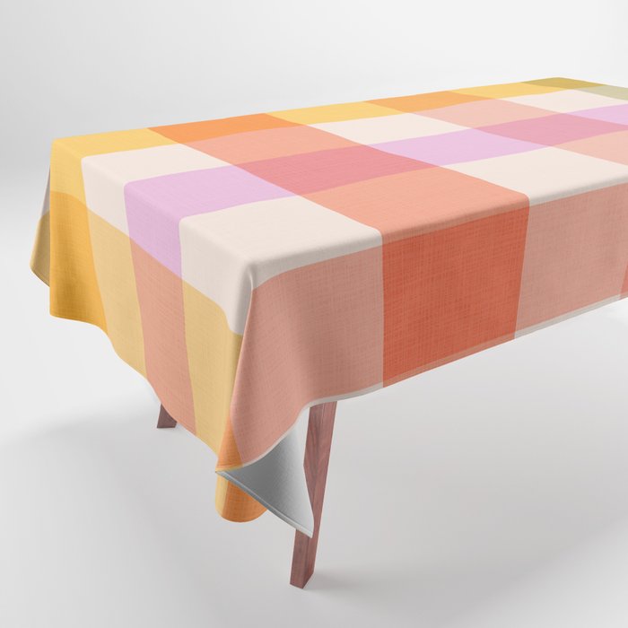 Retro Summer Pastel Gingham Tablecloth Gallery Image 1
