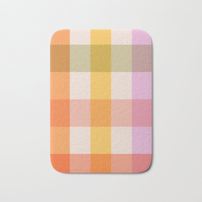 Retro Summer Pastel Gingham Bath Mat Gallery Image 1