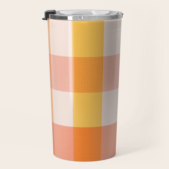 Retro Summer Pastel Gingham Travel Mug Gallery Image 3