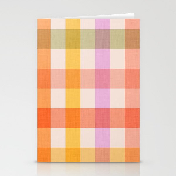 Retro Summer Pastel Gingham Stationery Card Gallery Image 2