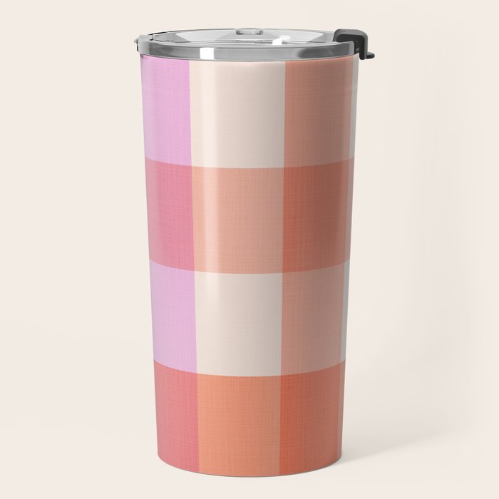 Retro Summer Pastel Gingham Travel Mug Gallery Image 2