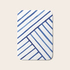 Watercolor lines pattern | Navy blue Bath Mat Gallery Image 1