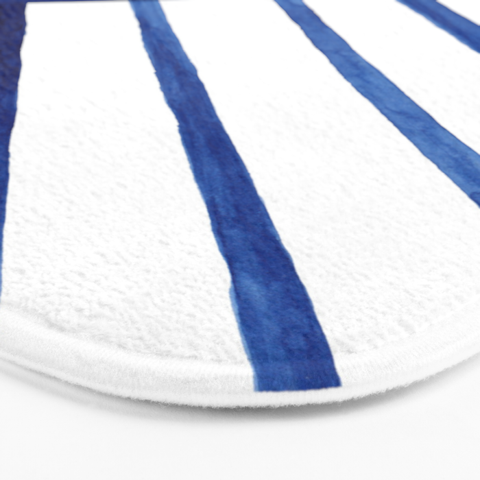 Watercolor lines pattern | Navy blue Bath Mat Gallery Image 3