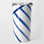 Watercolor lines pattern | Navy blue Travel Mug Gallery Image 2