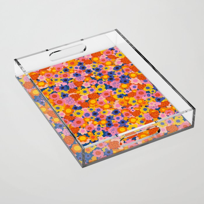 Floral explosion Acrylic Tray Gallery Image 1