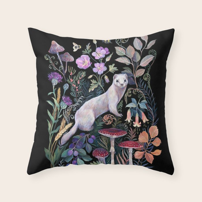 White Ermine Throw Pillow Gallery Image 6