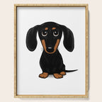 Black and Tan Dachshund | Cute Cartoon Wiener Dog Serving Tray Gallery Image 1