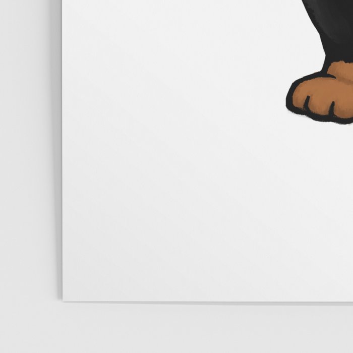 Black and Tan Dachshund | Cute Cartoon Wiener Dog Poster Gallery Image 3