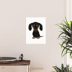 Black and Tan Dachshund | Cute Cartoon Wiener Dog Poster Gallery Image 2