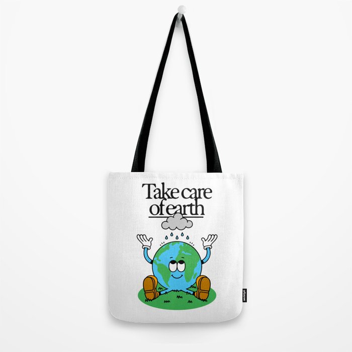 Funny earth planet cartoon mascot character  Tote Bag Gallery Image 2