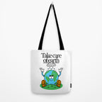 Funny earth planet cartoon mascot character  Tote Bag Gallery Image 2