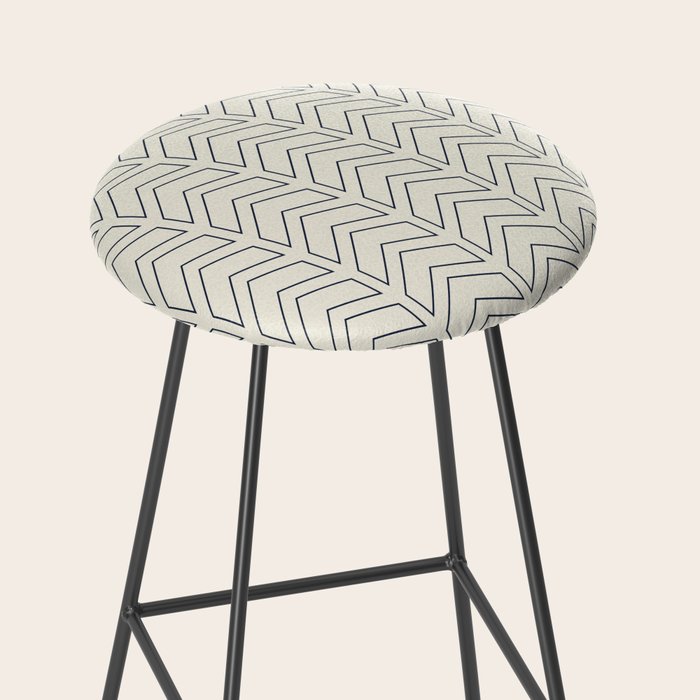 Navy Blue and White Chevron Geometric Pattern Stool Gallery Image 2