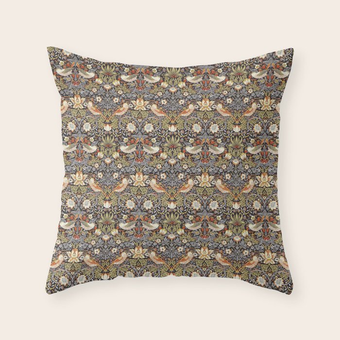William Morris Strawberry Thief  Throw Pillow Gallery Image 6