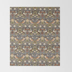 William Morris Strawberry Thief  Throw Blanket Gallery Image 2