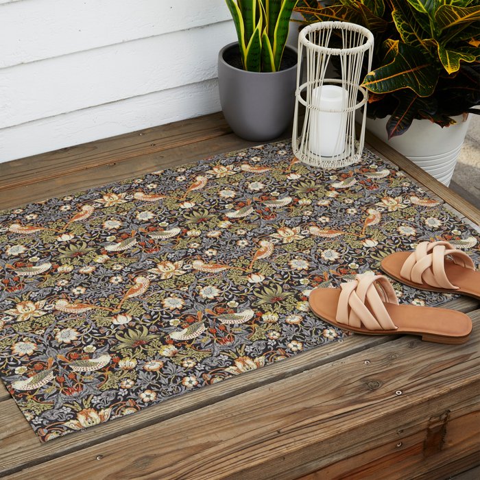 William Morris Strawberry Thief  Outdoor Rug Gallery Image 2