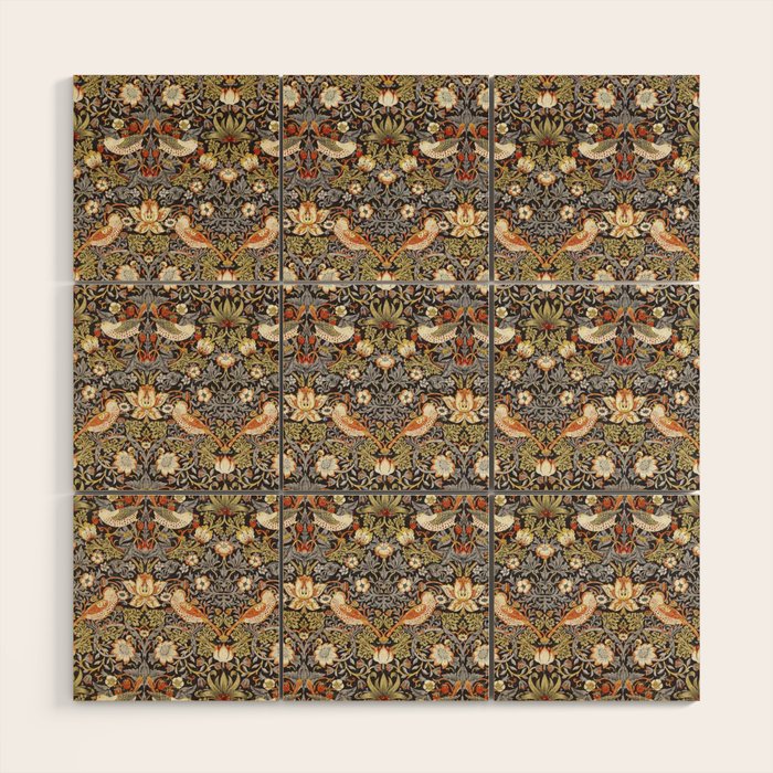 William Morris Strawberry Thief  Wood Wall Art Gallery Image 1
