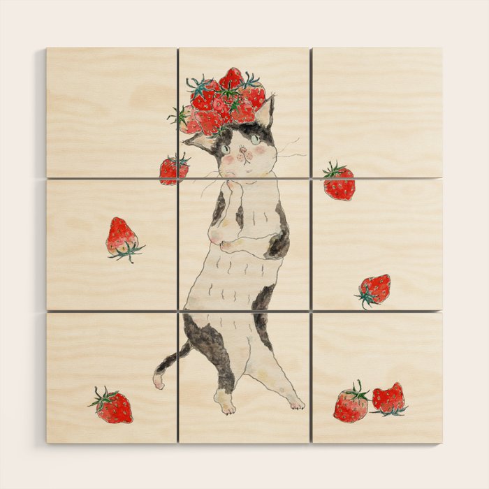 dowasure ichigo nyanco Wood Wall Art Gallery Image 1