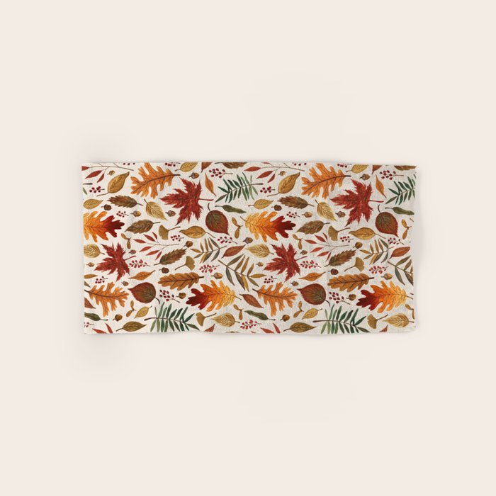 Watercolor Fall Leaves Bath Towel Gallery Image 1
