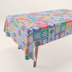 Checkered Flower Pattern  Tablecloth Gallery Image 1