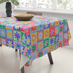 Checkered Flower Pattern  Tablecloth Gallery Image 3