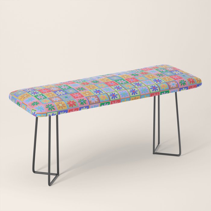 Checkered Flower Pattern  Bench Gallery Image 1