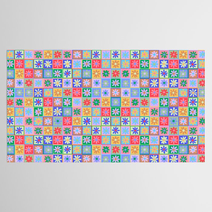 Checkered Flower Pattern  Tablecloth Gallery Image 2