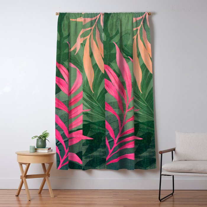 Abstract Art Tropical Garden 5 Window Curtain Gallery Image 5