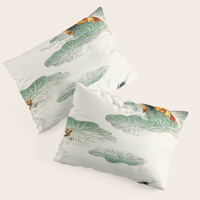 Frog in the swamp  - Vintage Japanese Woodblock Print Art Pillow Sham Gallery Image 1