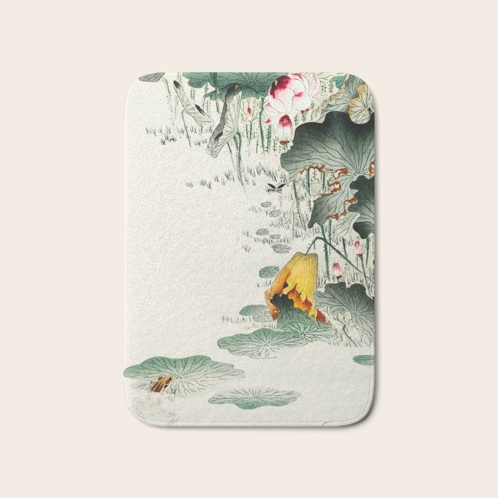 Frog in the swamp  - Vintage Japanese Woodblock Print Art Bath Mat Gallery Image 1