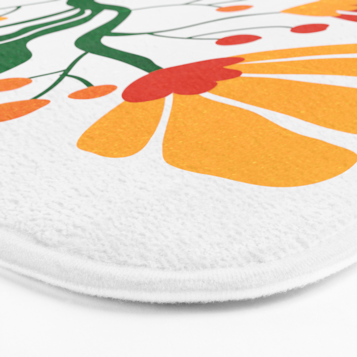 Cinnabar & Supernova: Les Fleurs | Flower Market 03 Bath Mat Gallery Image 3