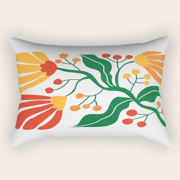 Cinnabar & Supernova: Les Fleurs | Flower Market 03 Rectangular Pillow Gallery Image 1