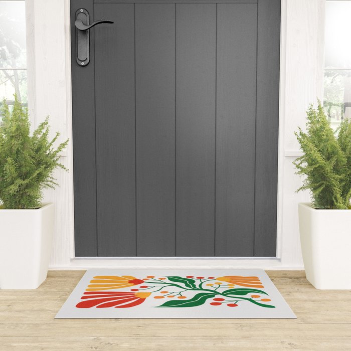 Cinnabar & Supernova: Les Fleurs | Flower Market 03 Welcome Mat Gallery Image 3