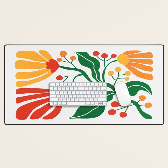 Cinnabar & Supernova: Les Fleurs | Flower Market 03 Desk Mat Gallery Image 1