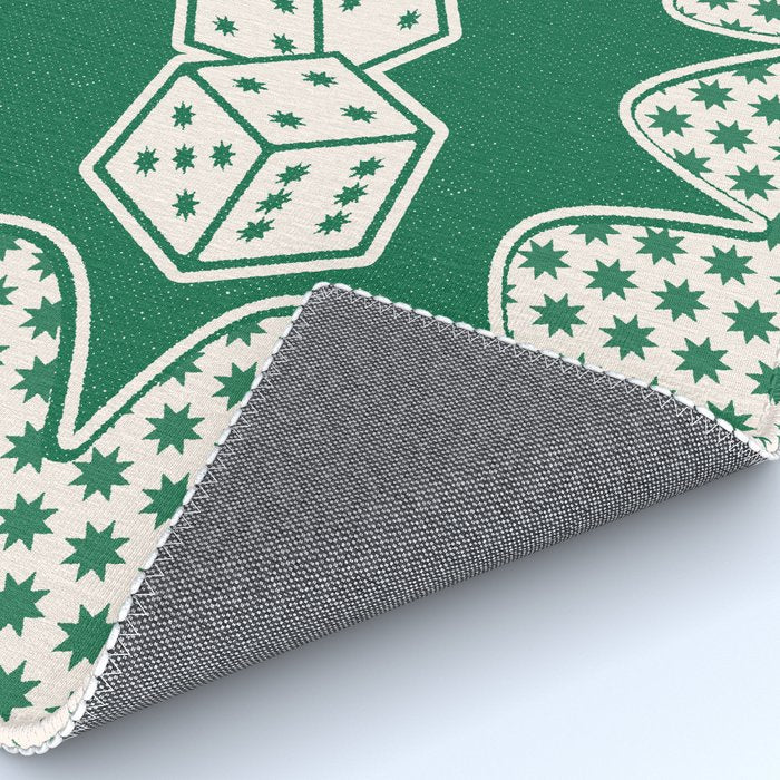 Lucky You Dice in Green and Linen White Rug Gallery Image 4