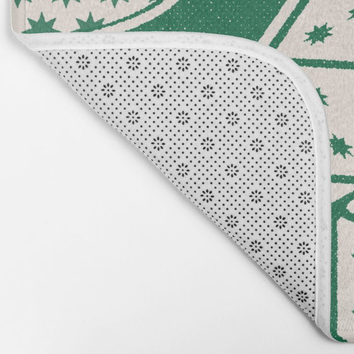 Lucky You Dice in Green and Linen White Bath Mat Gallery Image 2