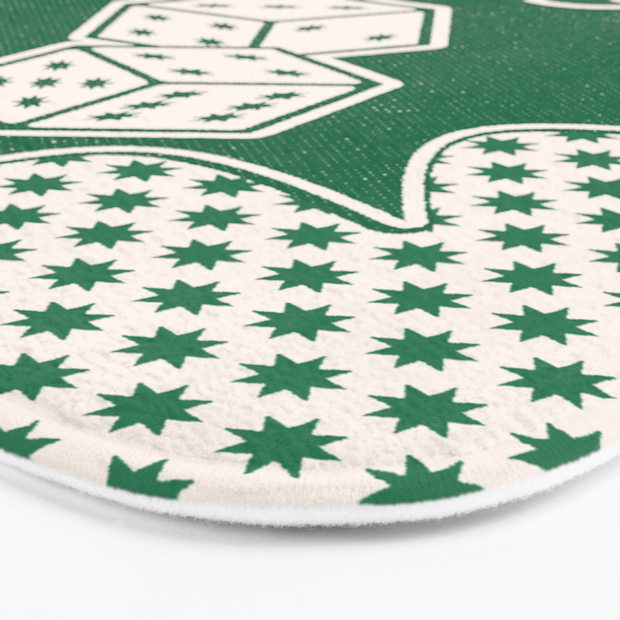 Lucky You Dice in Green and Linen White Bath Mat Gallery Image 3