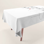 Minimal Line Art Girl with Sunflowers Tablecloth Gallery Image 1