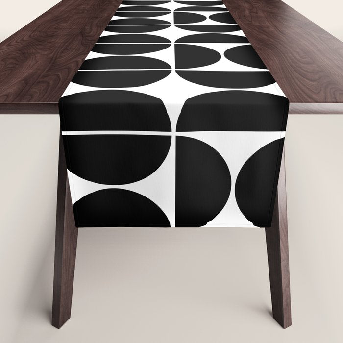 Mid Century Modern Black Square Table Runner Gallery Image 1