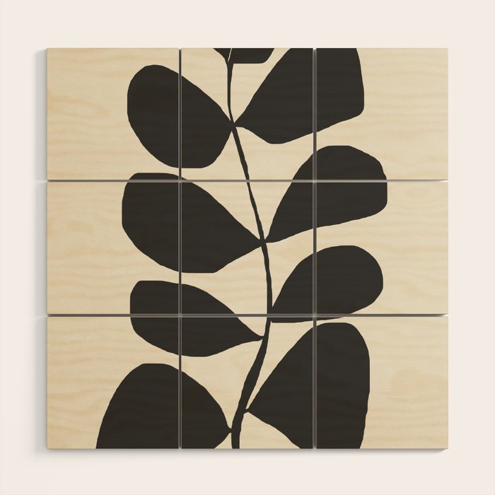 Abstract Minimal -Plant 3 Wood Wall Art Gallery Image 1