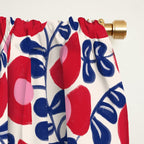 Bold Red and Blue Flower Pattern Window Curtain Gallery Image 2