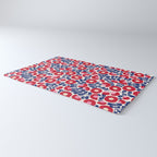 Bold Red and Blue Flower Pattern Rug Gallery Image 3