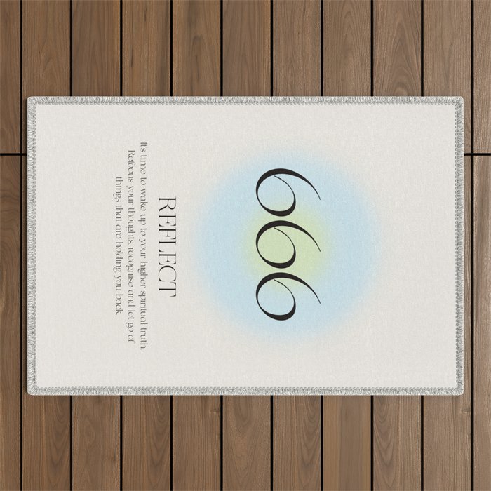 Angel Number 666 | Reflect  Outdoor Rug Gallery Image 1