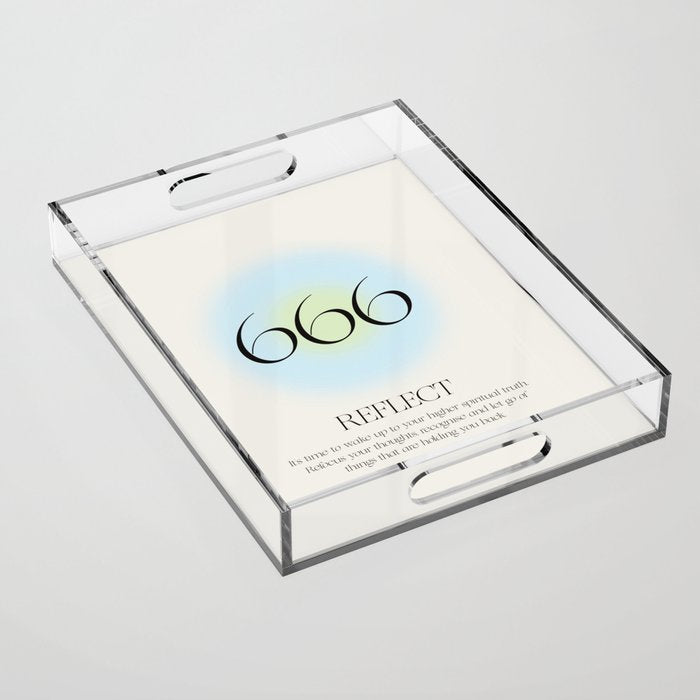 Angel Number 666 | Reflect  Acrylic Tray Gallery Image 1