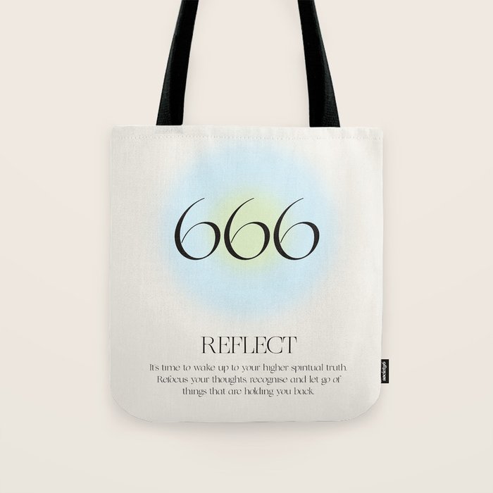 Angel Number 666 | Reflect  Tote Bag Gallery Image 1