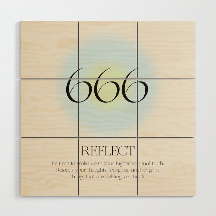 Angel Number 666 | Reflect  Wood Wall Art Gallery Image 1