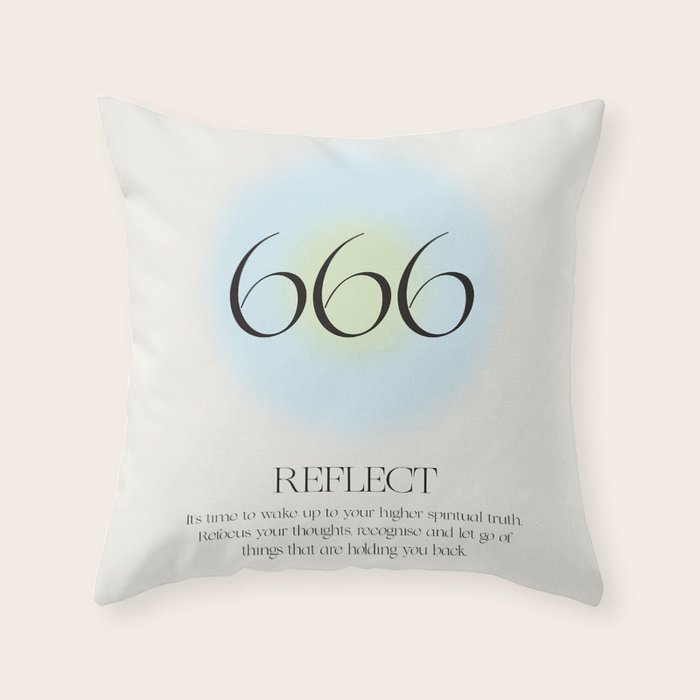 Angel Number 666 | Reflect  Throw Pillow Gallery Image 6