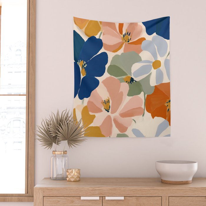Soft Abstract Floral Garden I Wall Tapestry Gallery Image 2