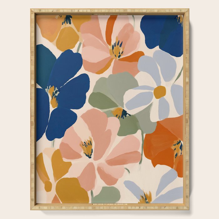 Soft Abstract Floral Garden I Serving Tray Gallery Image 1