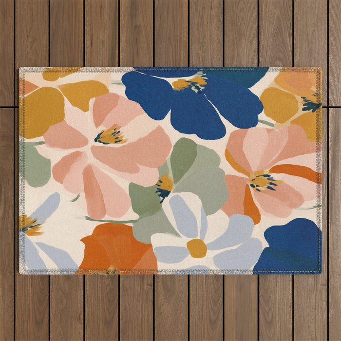 Soft Abstract Floral Garden I Outdoor Rug Gallery Image 1